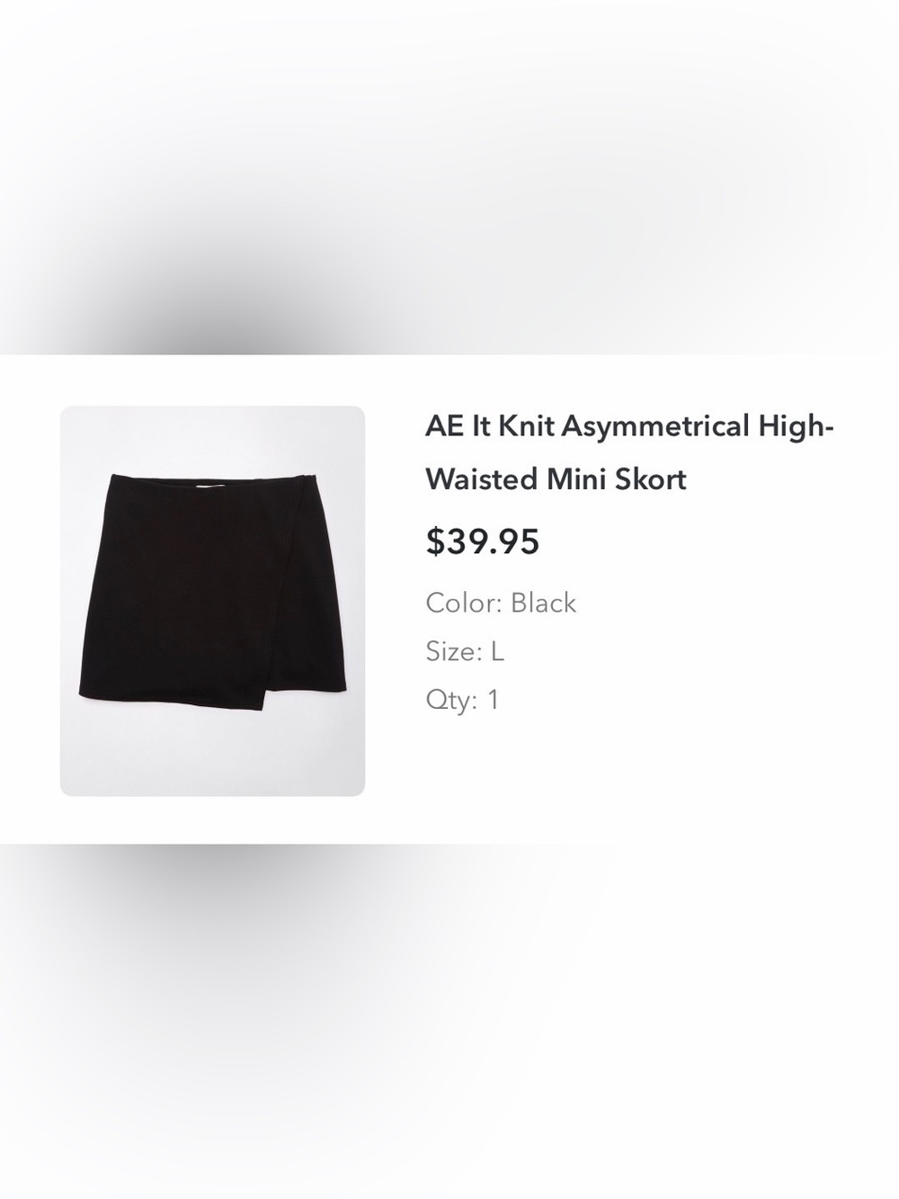 NWOT AE It Knit Asymmetrical High-Waisted Mini Skort / Skirt